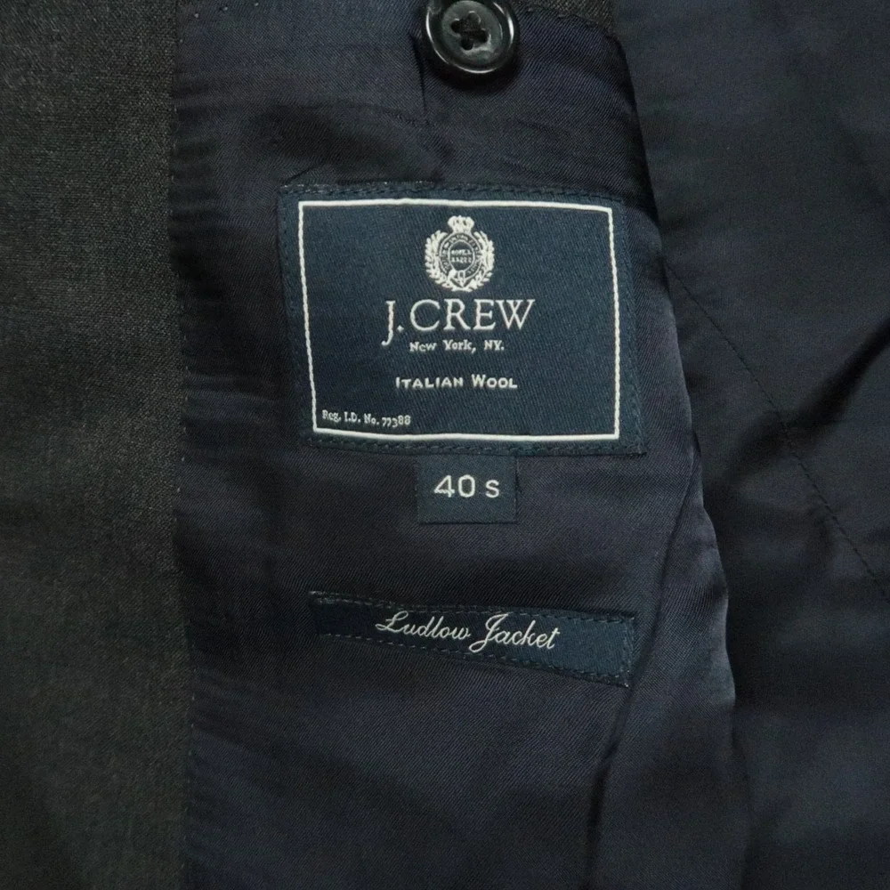 J‎ Crew Blazer Mens Large 40S Gray Ludlow Loro Piana Super 120s Italian Wool
